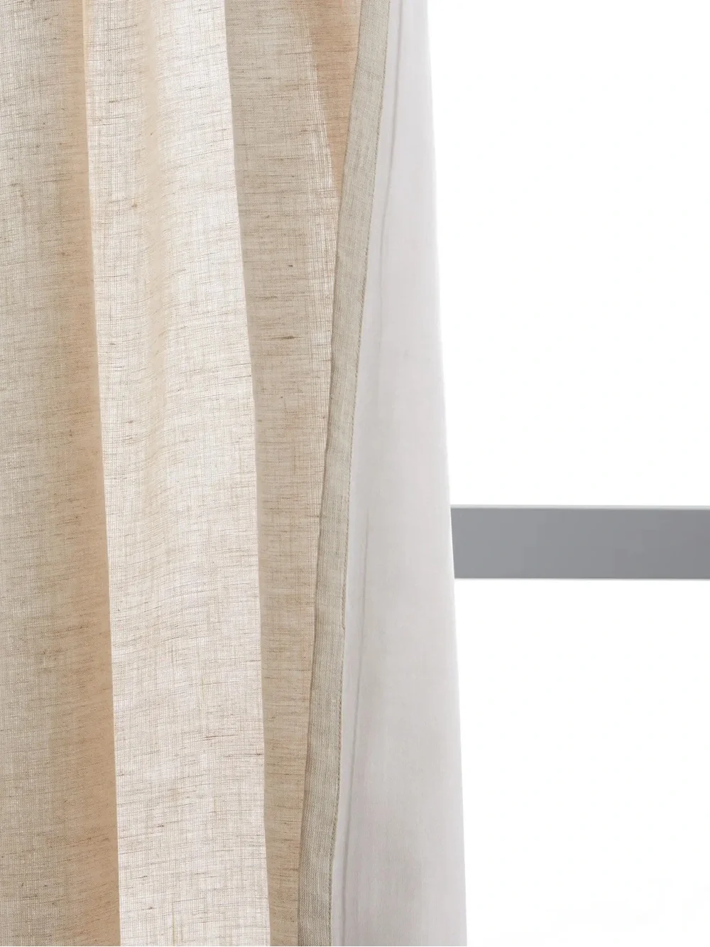 QUINCE Set Of 2 48x84 European Linen Curtains Flax 0062